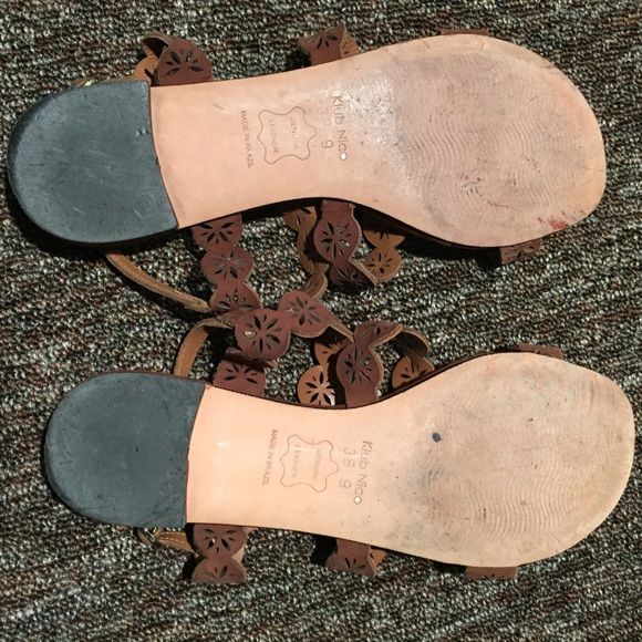 Brown Cutout Lace Up Sandals - Picture 5 of 5